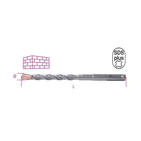 Beta Hammer Drill Bit, 8 x 210mm 4190034